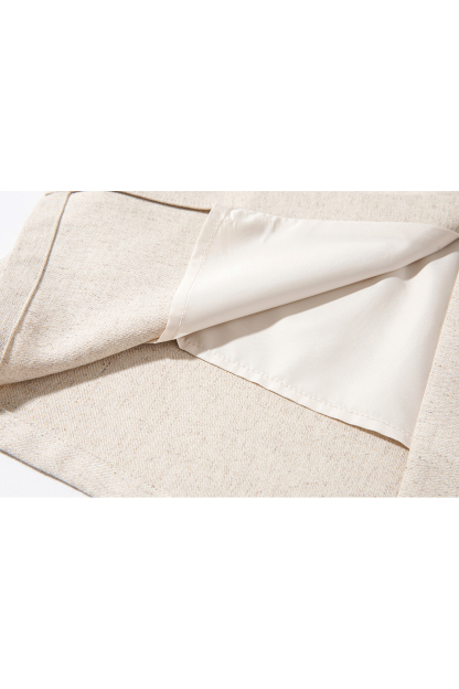 Linen Round-Neck Jacket & Skirt Set – Casual Elegance-VIMLYSTORE