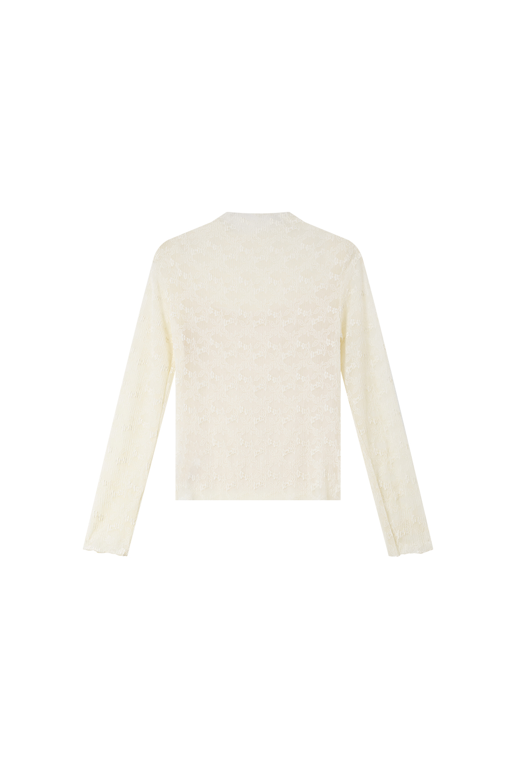 Slim-fit Layering Semi-turtleneck Lace Long Sleeve T-shirt-VIMLYSTORE