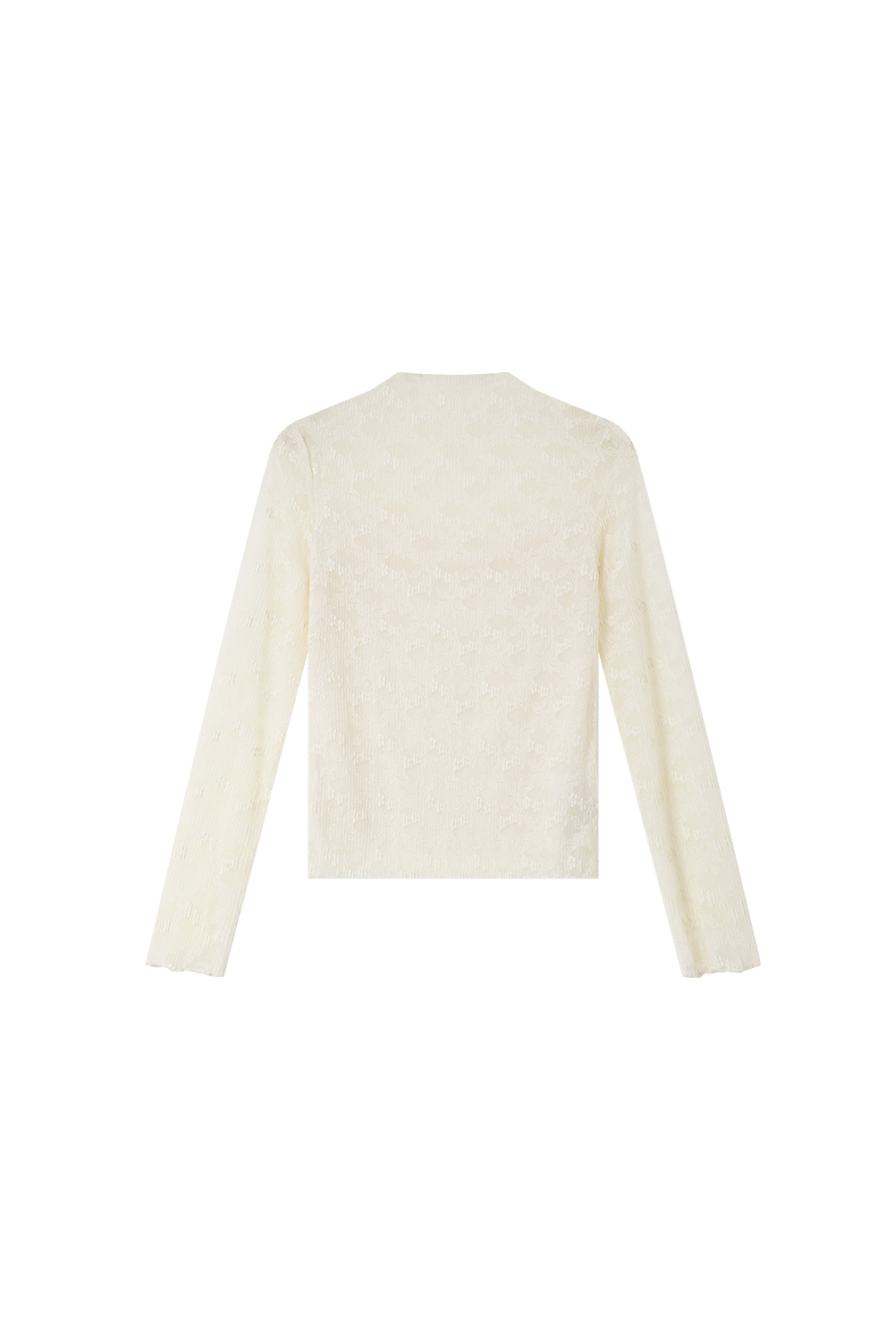 Slim-fit Layering Semi-turtleneck Lace Long Sleeve T-shirt-VIMLYSTORE