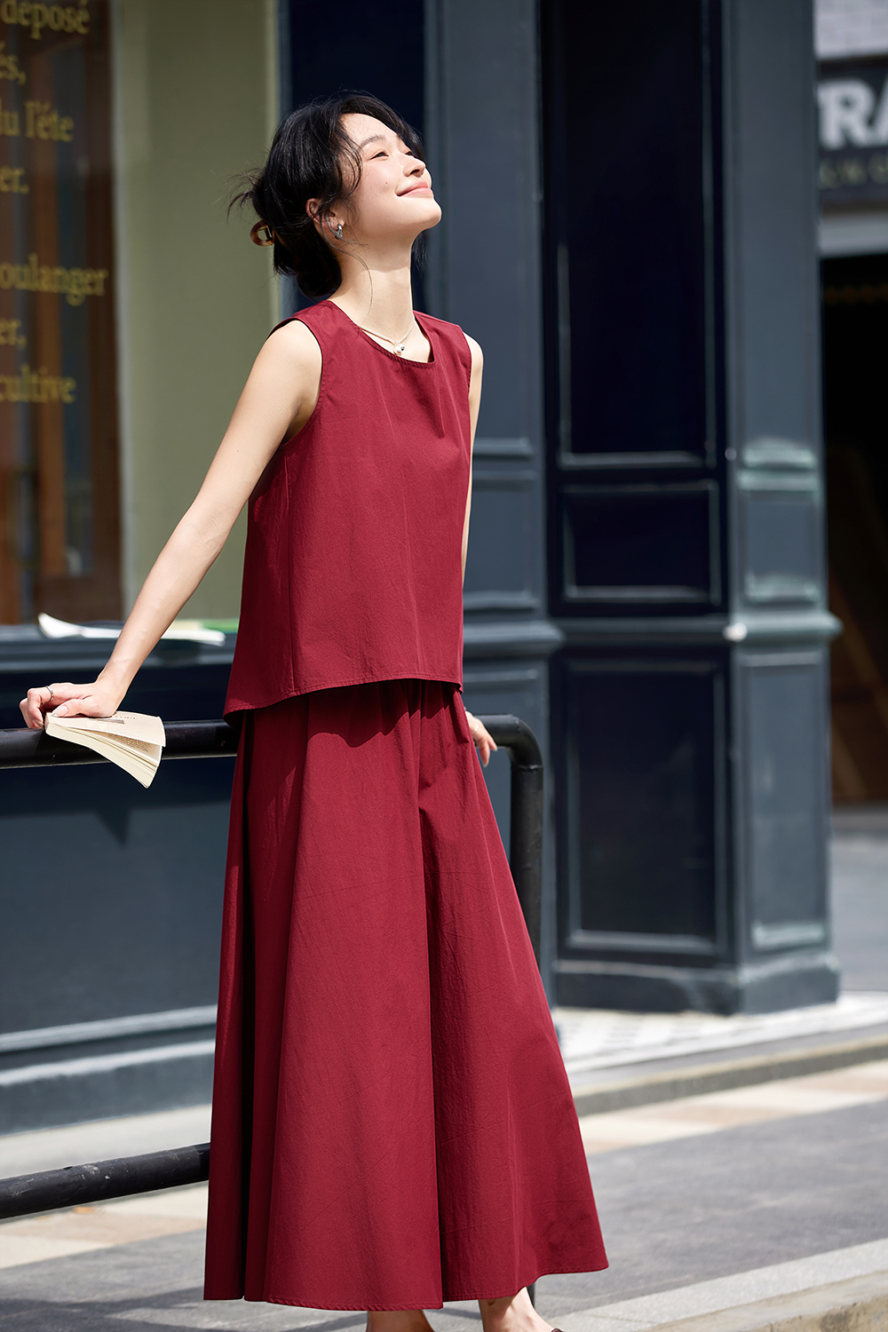 Sleeveless Shell Top & Pencil Skirt Office Set-VIMLYSTORE