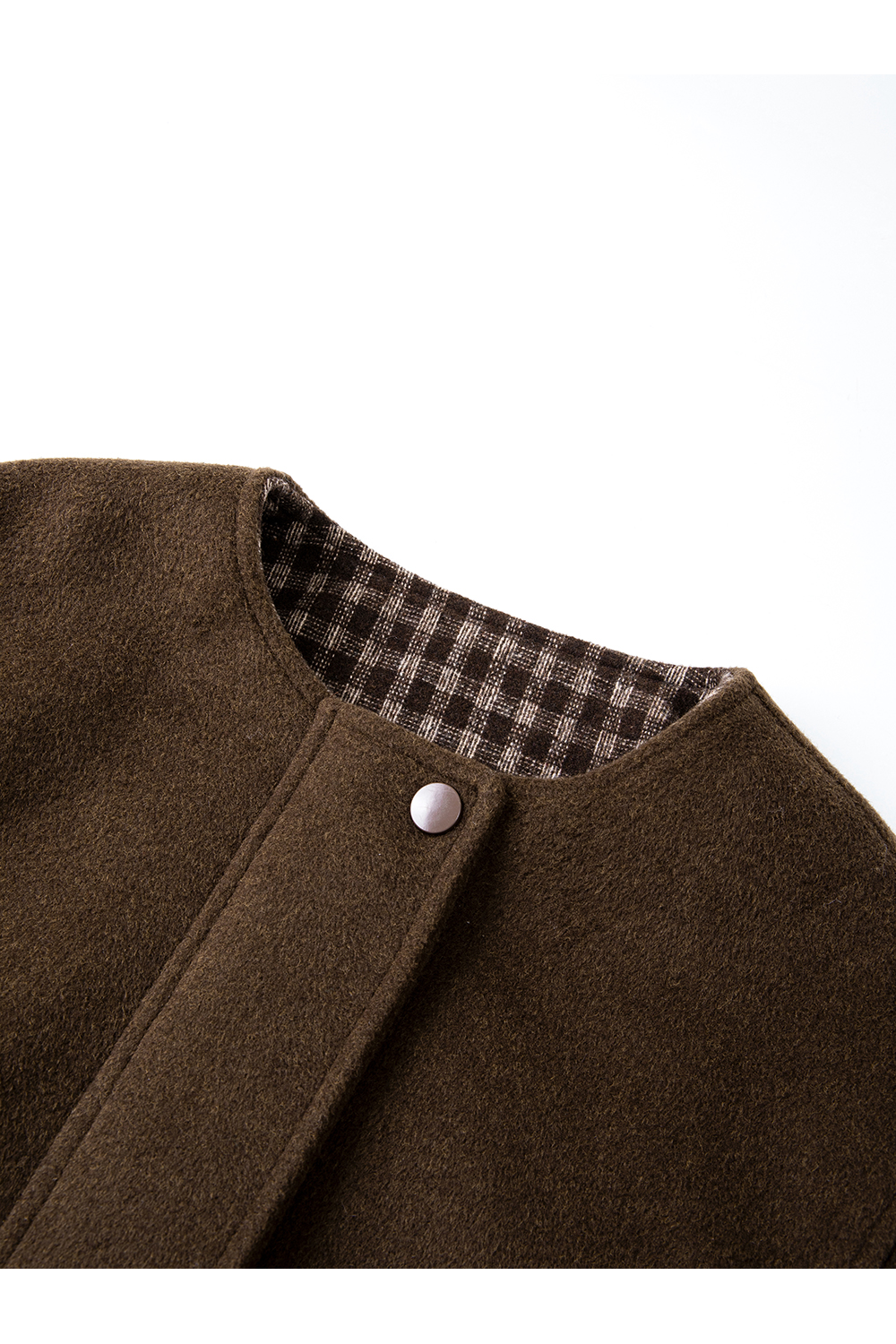 Retro Crew Neck Padded Coat