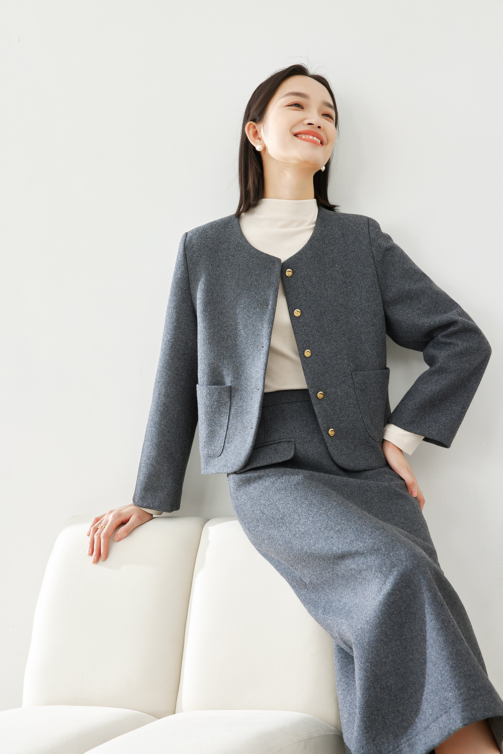 Tucked Cotton Elegant Two Piece Set