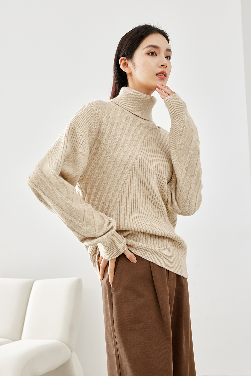 Turtleneck Chunky Sweater