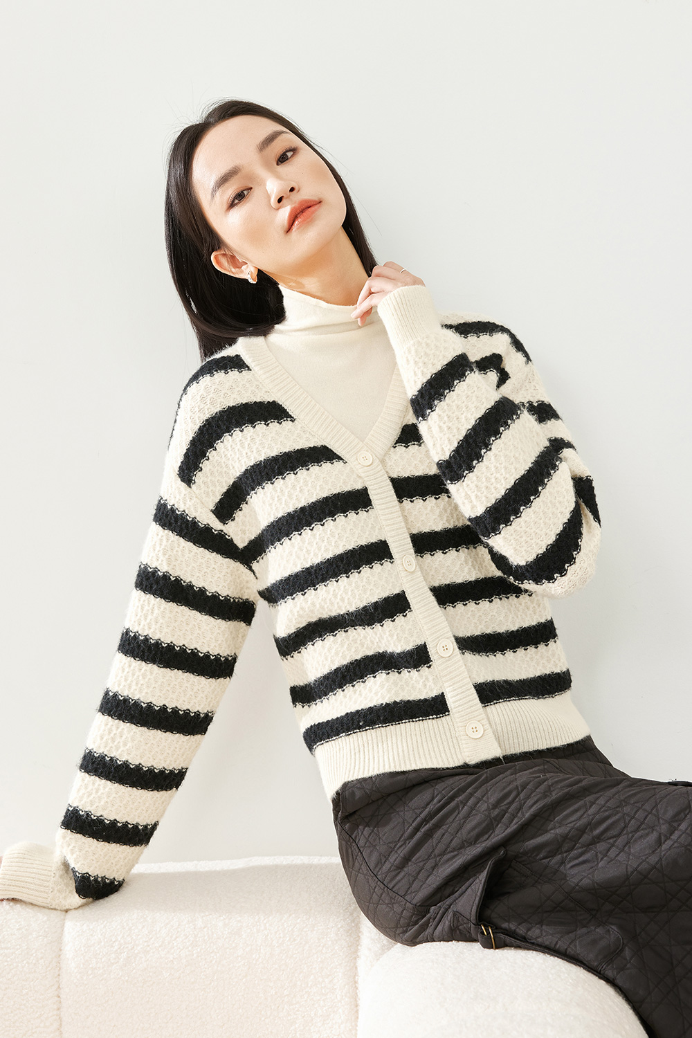 Fake Two Piece Striped Sweater