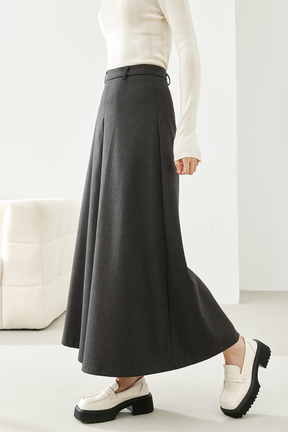 Waisted A-line Half-body Skirt