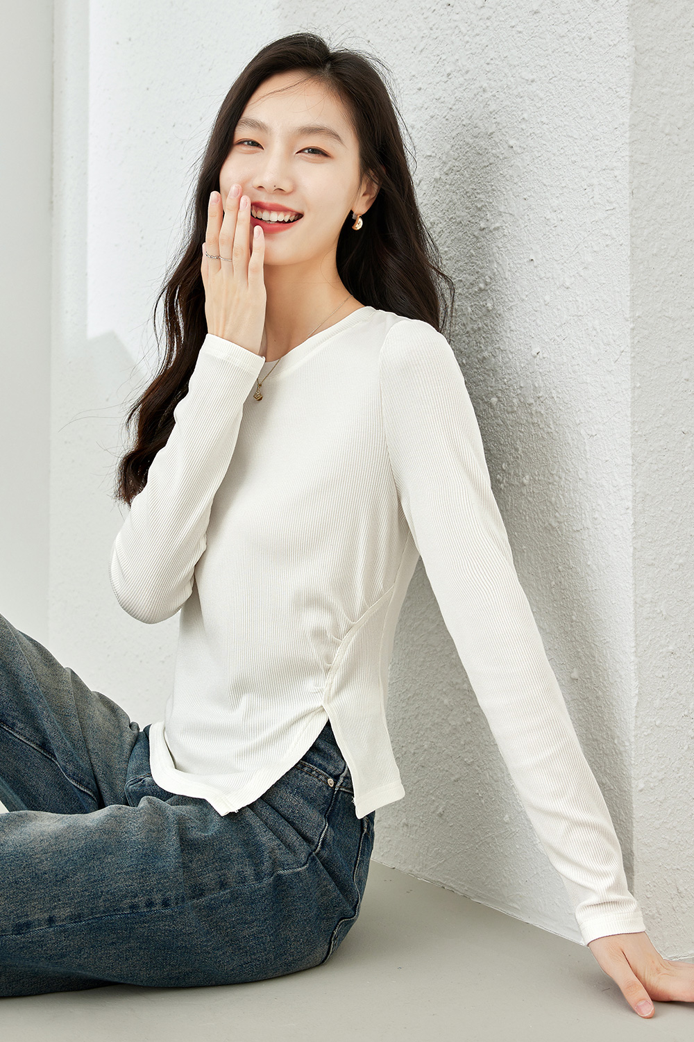 Pleated fashion T-shirt-VIMLYSTORE