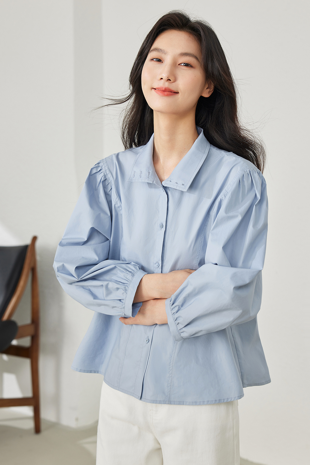 Pure Cotton Turn-down Collar Shirt