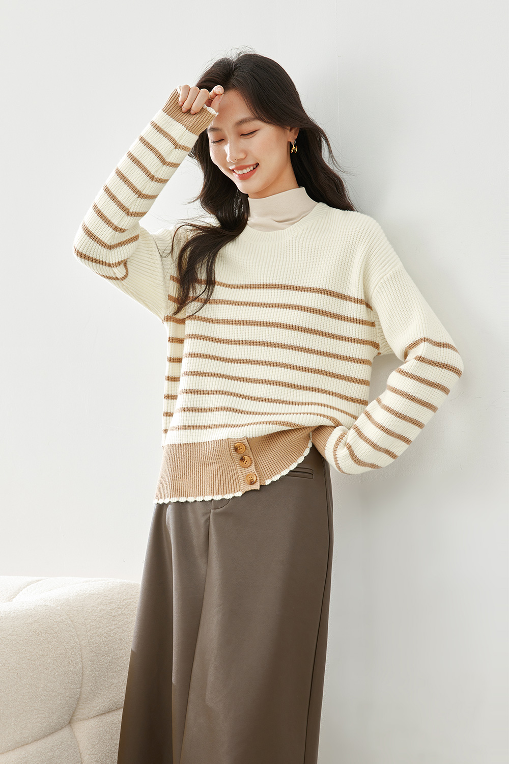 Striped knit sweater