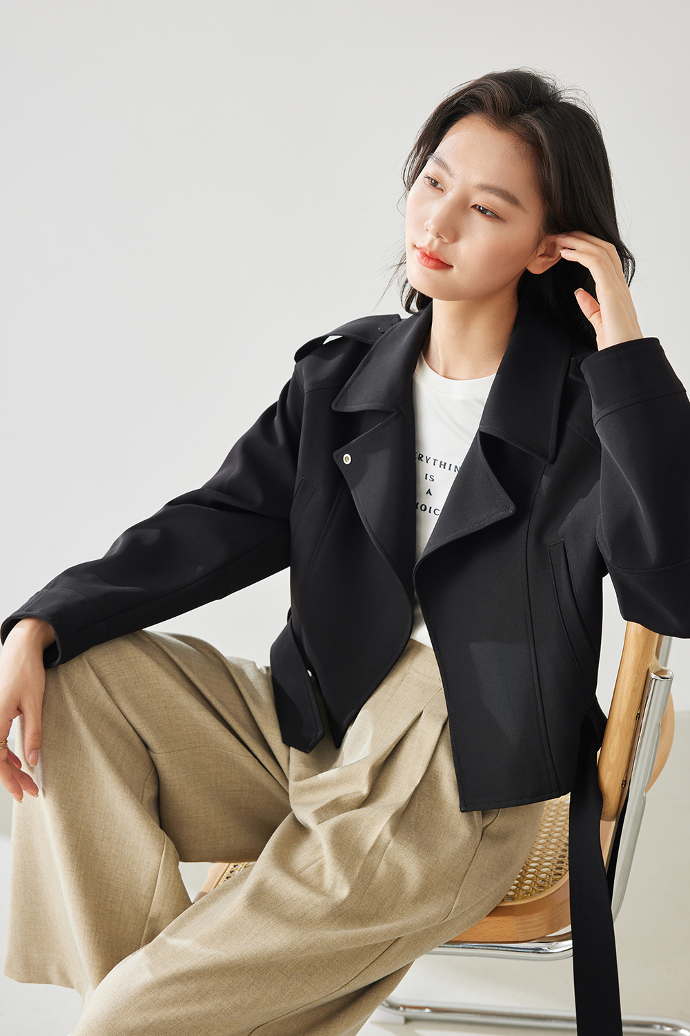 Big Lapel Elegant Windbreaker-VIMLYSTORE