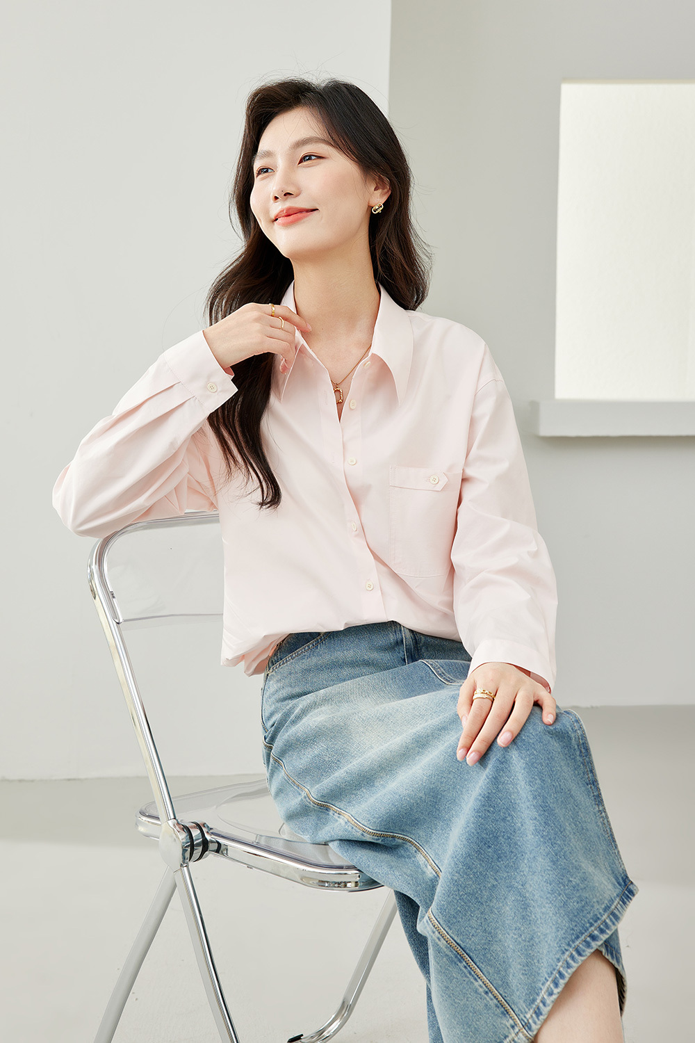 Turn-down Collar Lazy Cotton Shirt