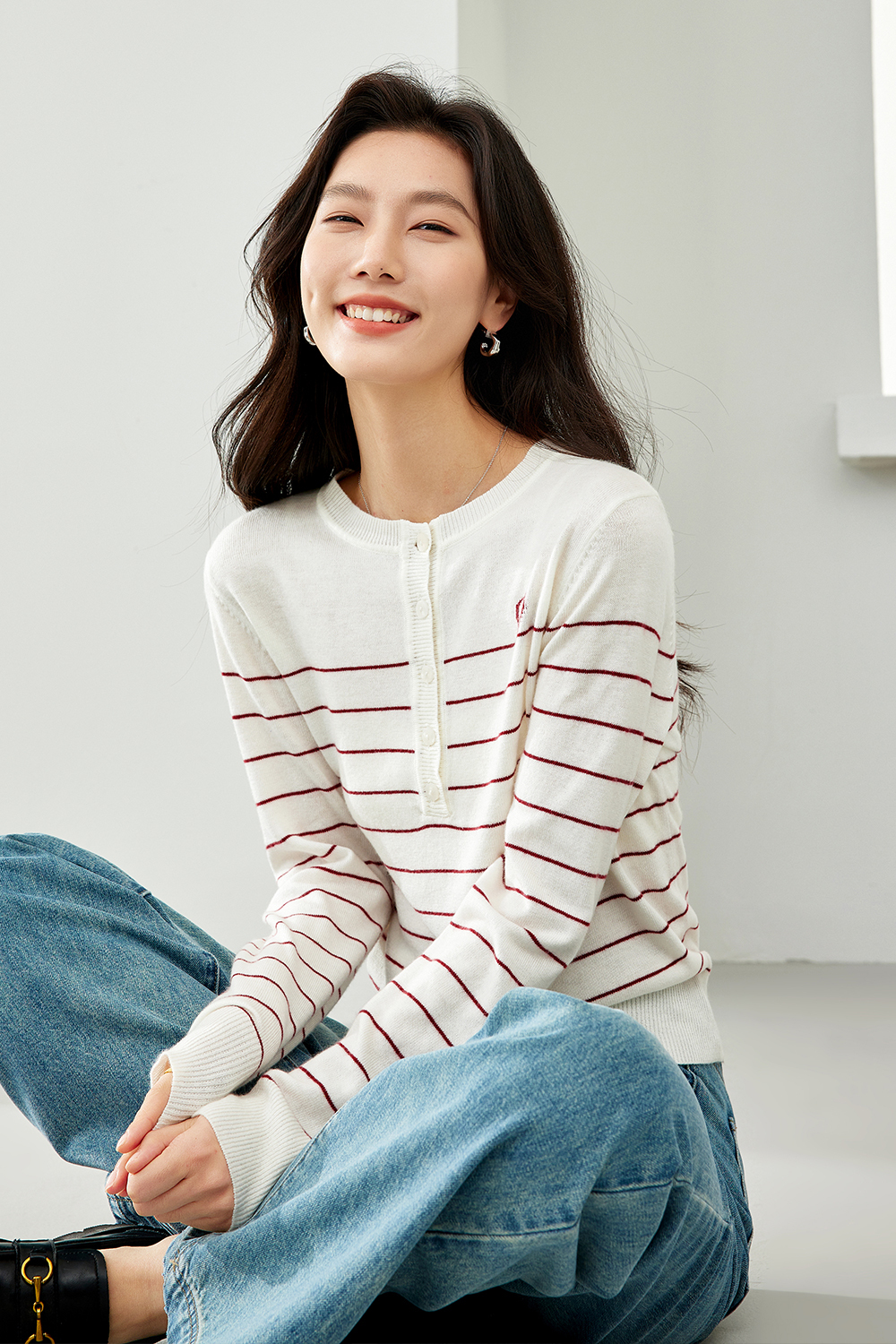 Crew Neck Wool-Blend Sweater