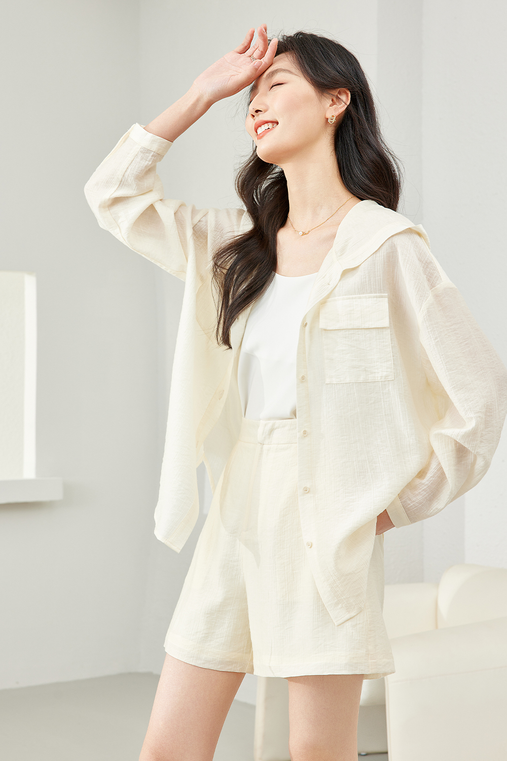 Solid Color Hooded Suit