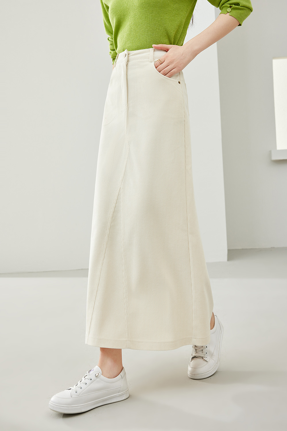 High-End Mid-Waist A-Line Skirt