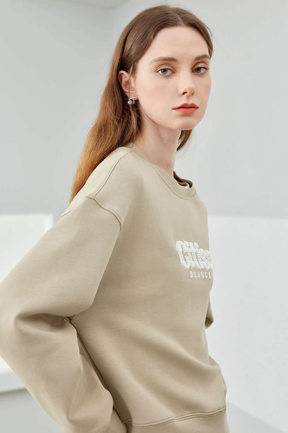 beaded embroidered sweatshirt