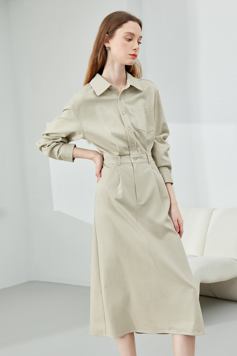 Fashionable Polo Neck Dress