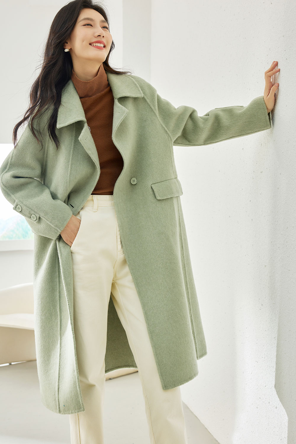 Minimalist Style Wool Coat-VIMLYSTORE