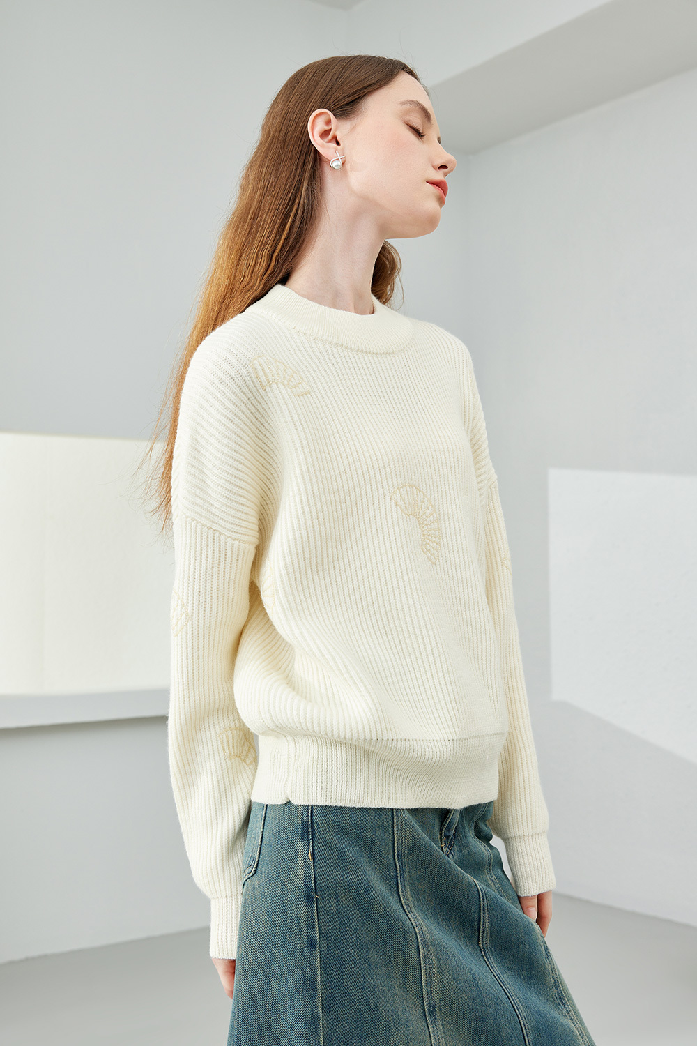 Woolen Sweater with Beaded Detail