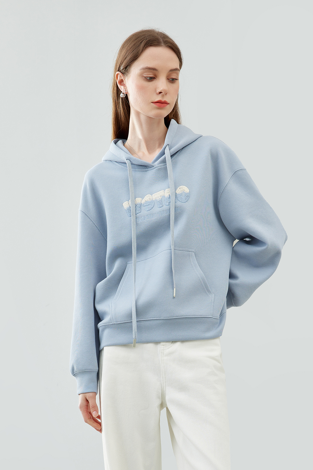 hooded embroidered sweatshirt