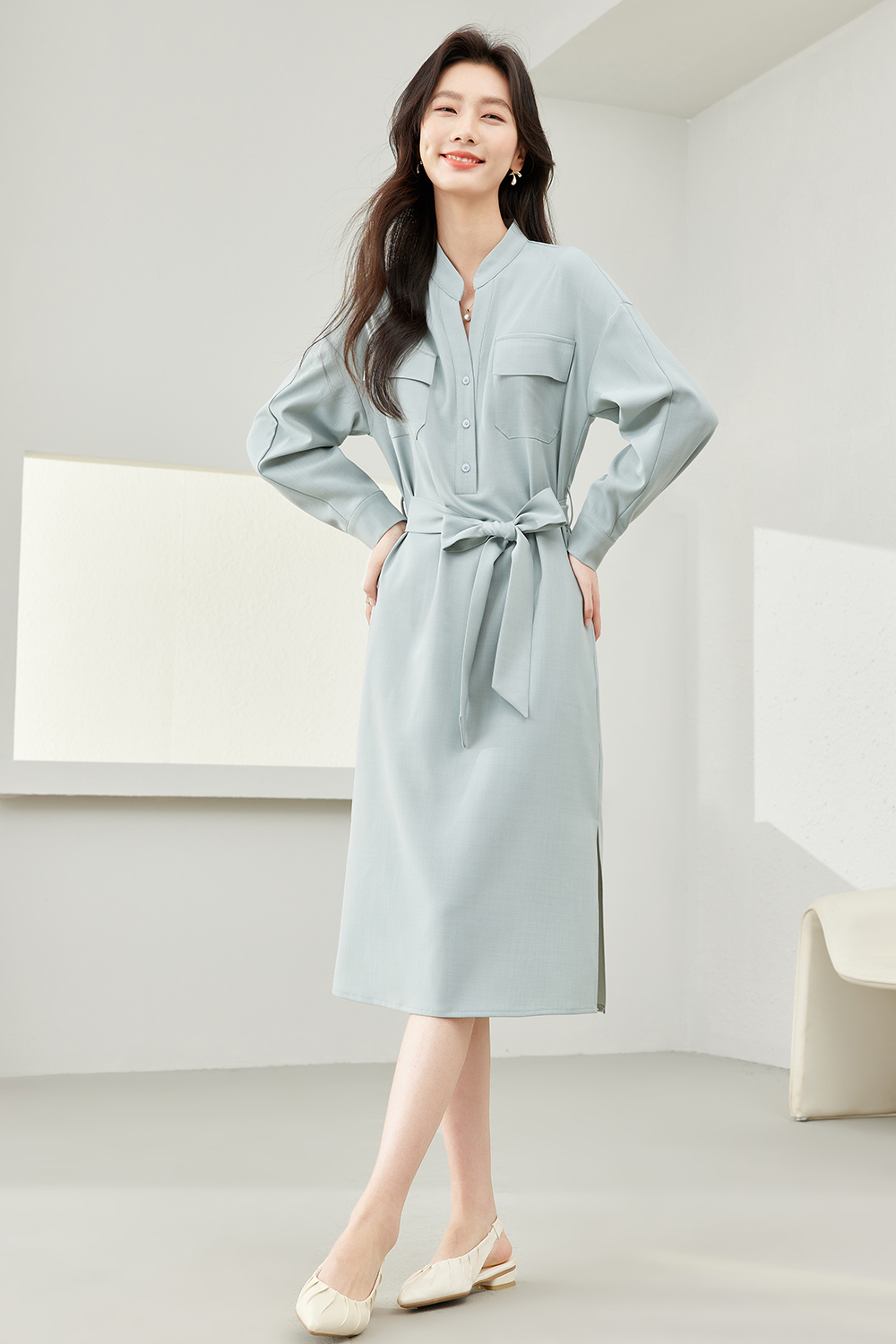 Business Stand Collar Dress