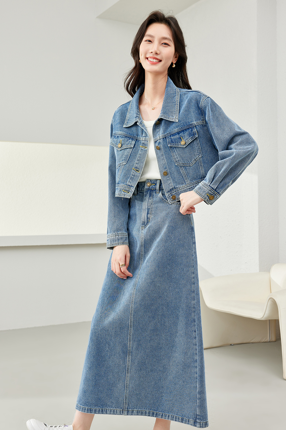 Cotton Denim Suit