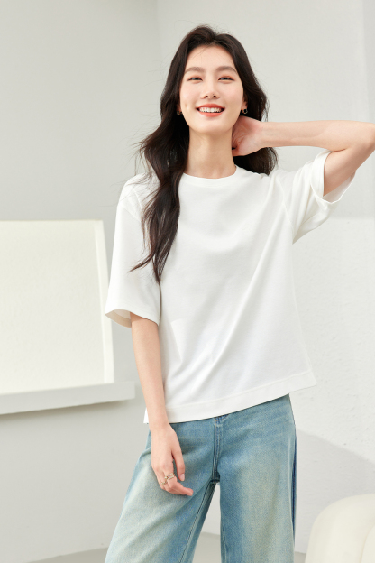 Solid Color Simple Short Sleeve T-Shirt