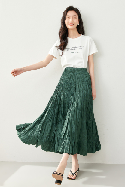 Flowy Pleated A-Line Skirt