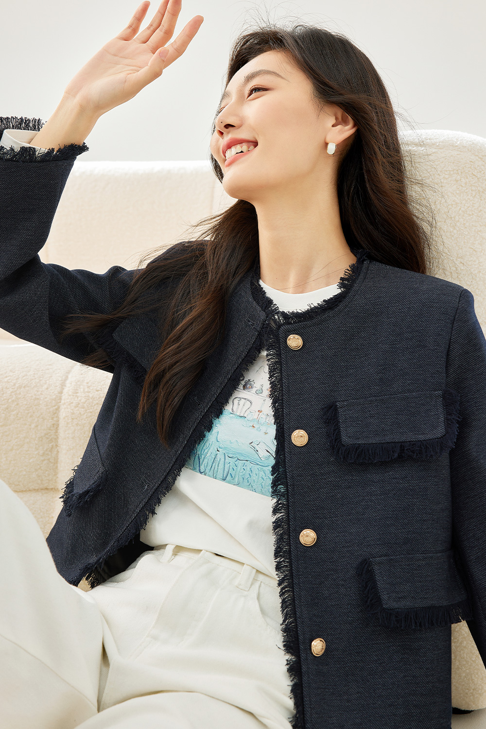 Stylish Tweed Short Jacket