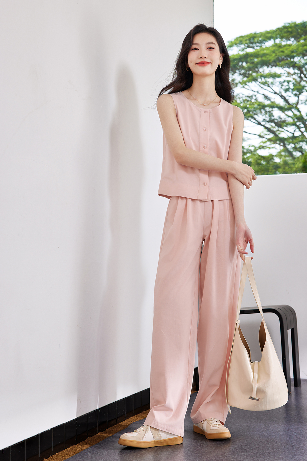 Simple Elegant Tencel Two-Piece Set