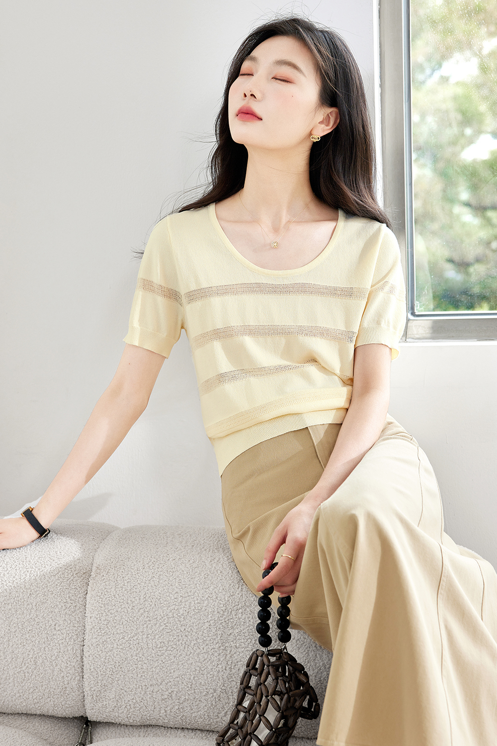 Striped Openwork Sweater
