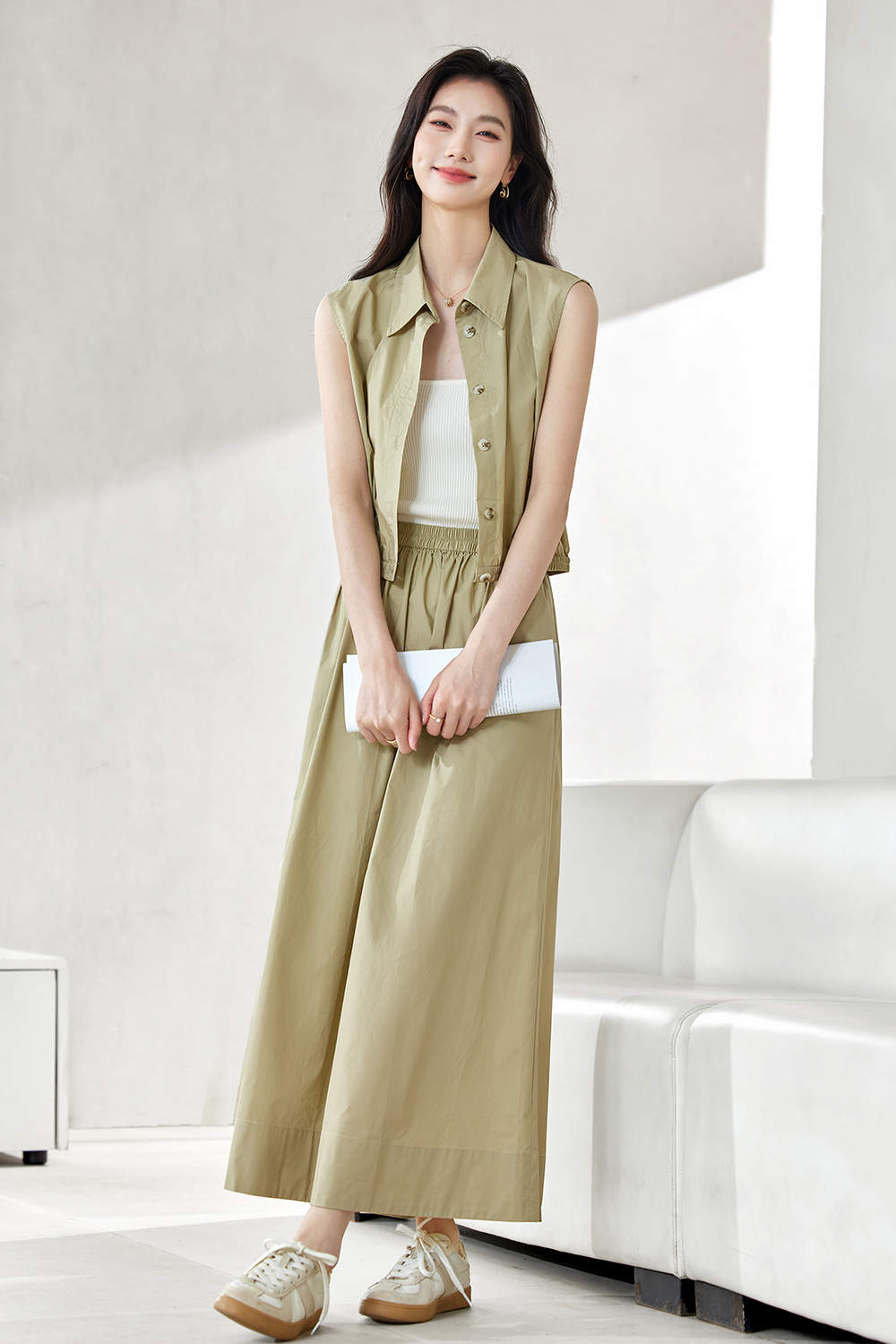 Elegant Temperament Pure Cotton Suit