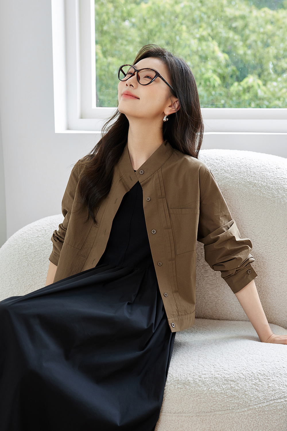 Pure Cotton Stand Collar Jacket