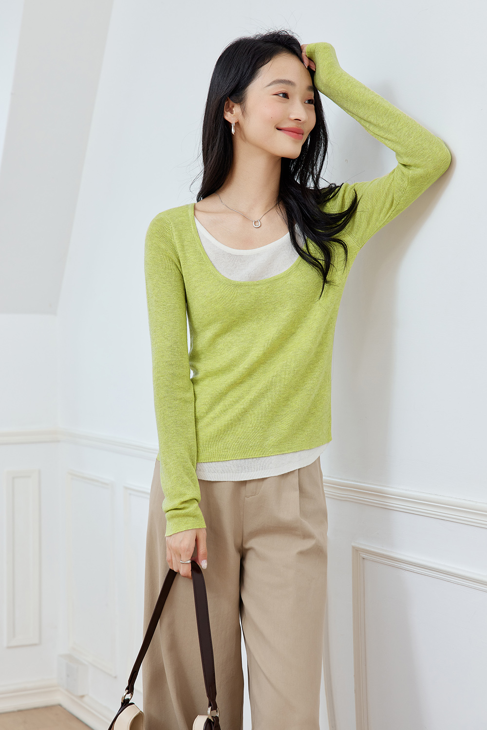 Fake Two-Piece Base Sweater