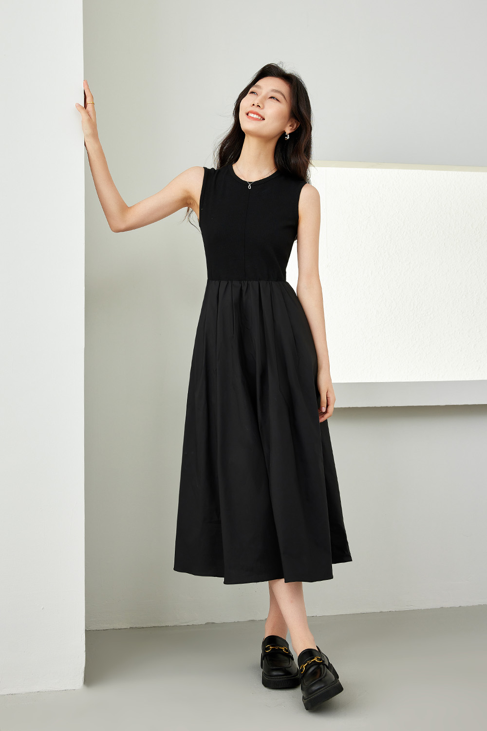 Cotton Mid-Length Umbrella Skirt