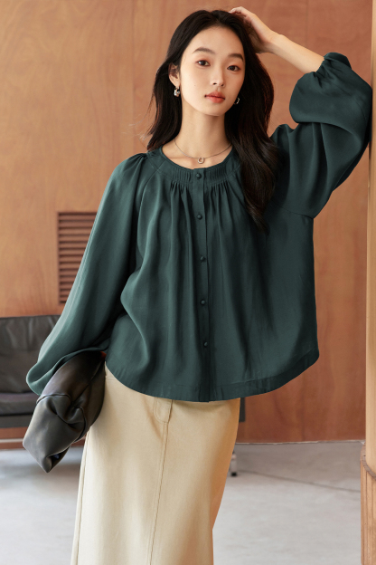 French Round Neck Lyocell Shirt