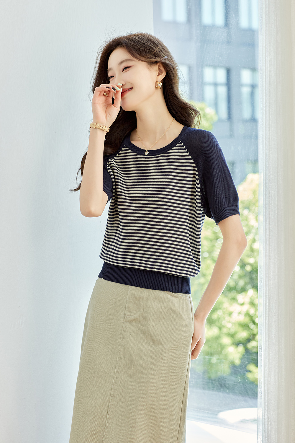 Striped Contrast Sweater