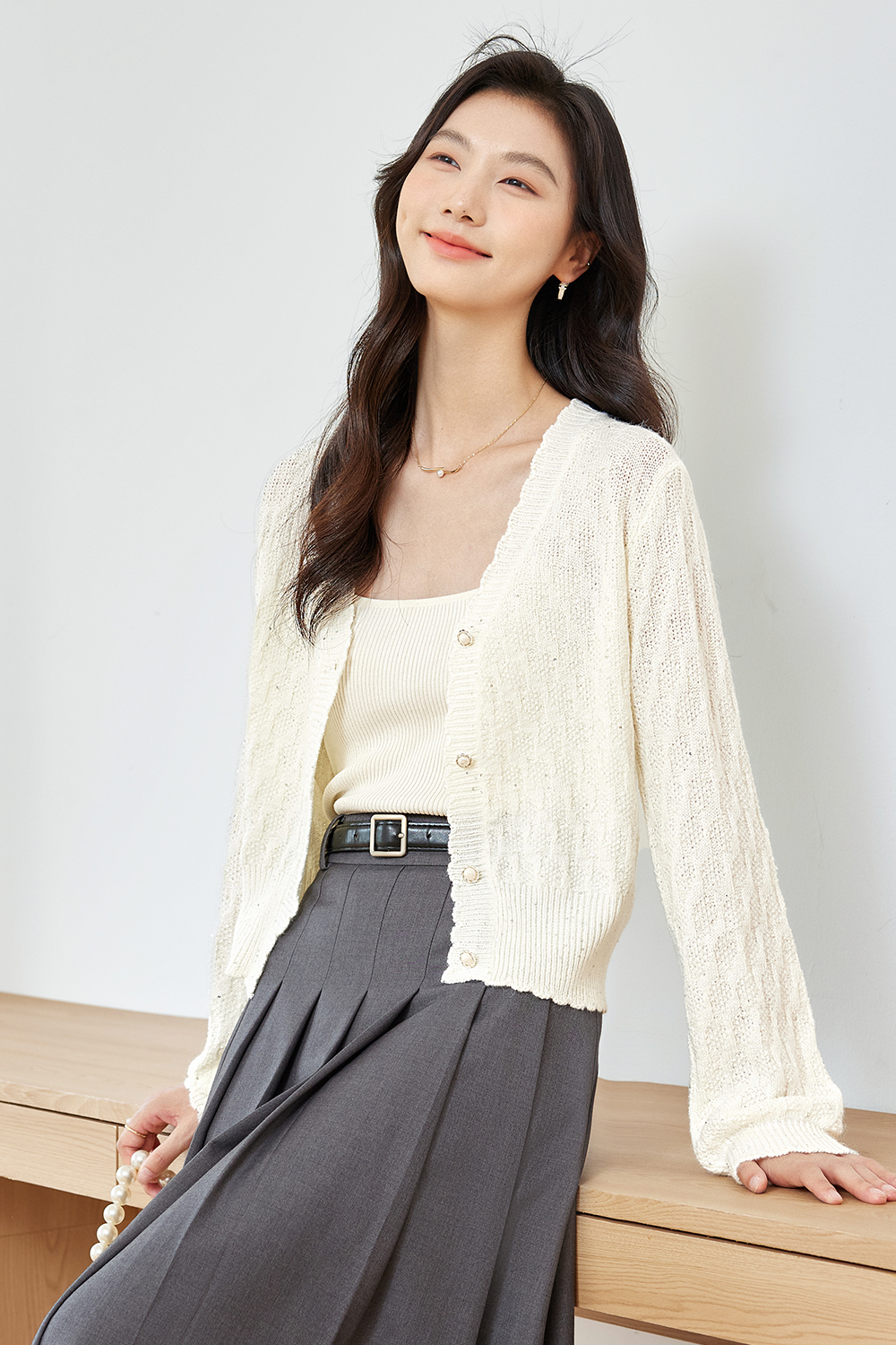 Sequin Texture Knitted Jacket