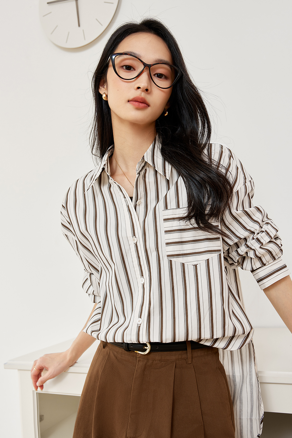 Pure Cotton Striped Fashion Shirt