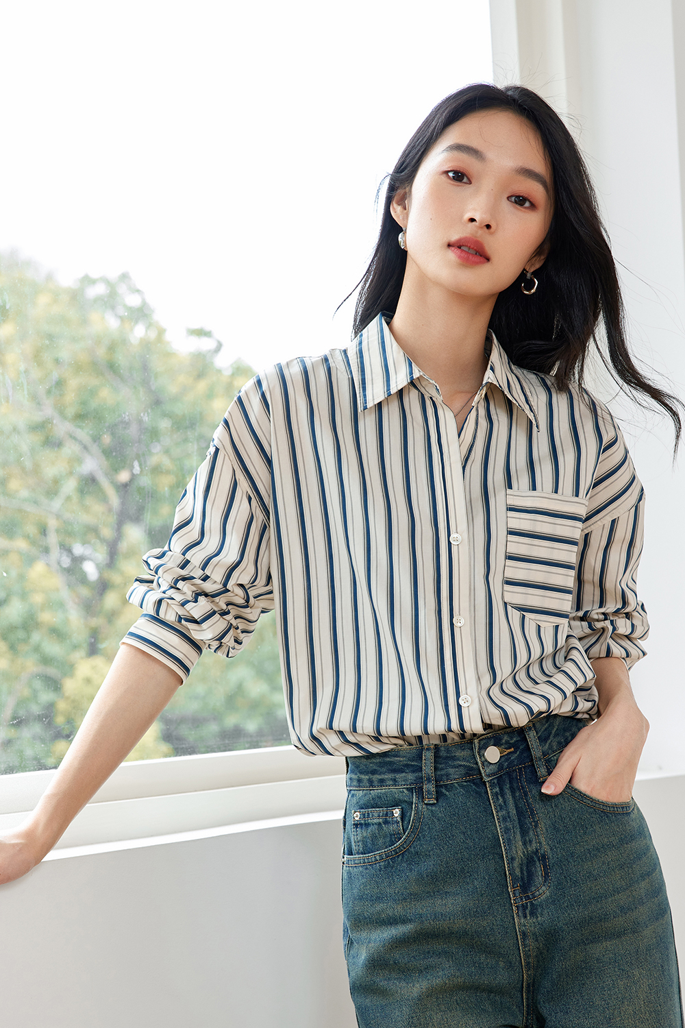 Pure Cotton Striped Fashion Shirt