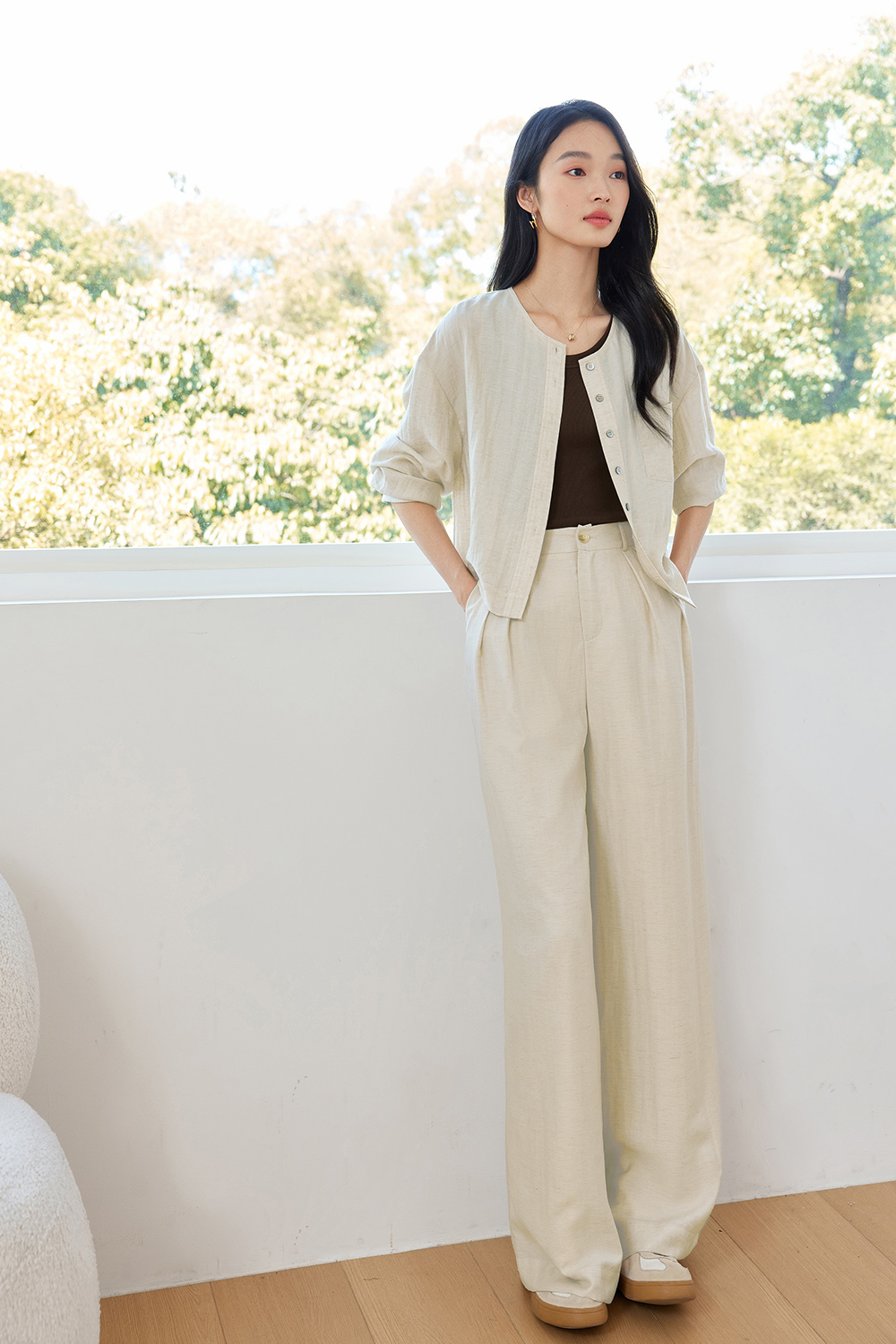 Casual Loose Linen Two-Piece Suit
