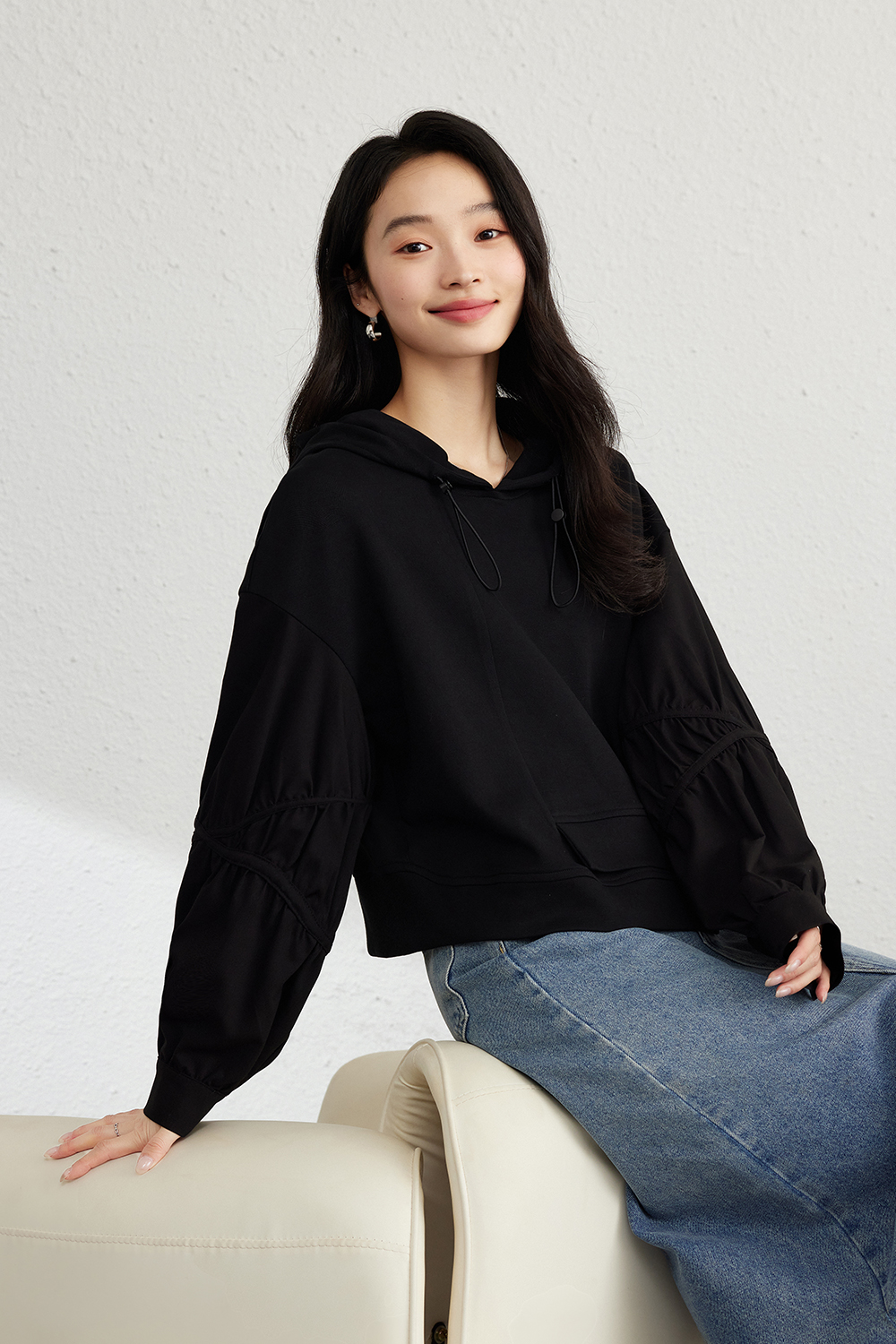 Irregular Design Hooded Sweatshirt