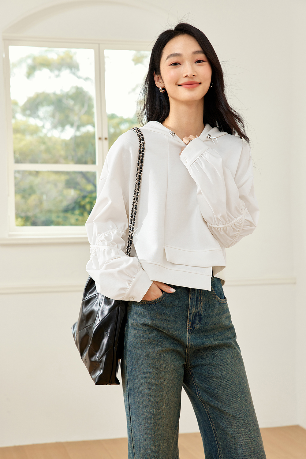 Irregular Design Hooded Sweatshirt