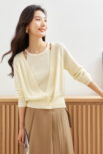 Gentle Temperament Knitted Two-Piece Set