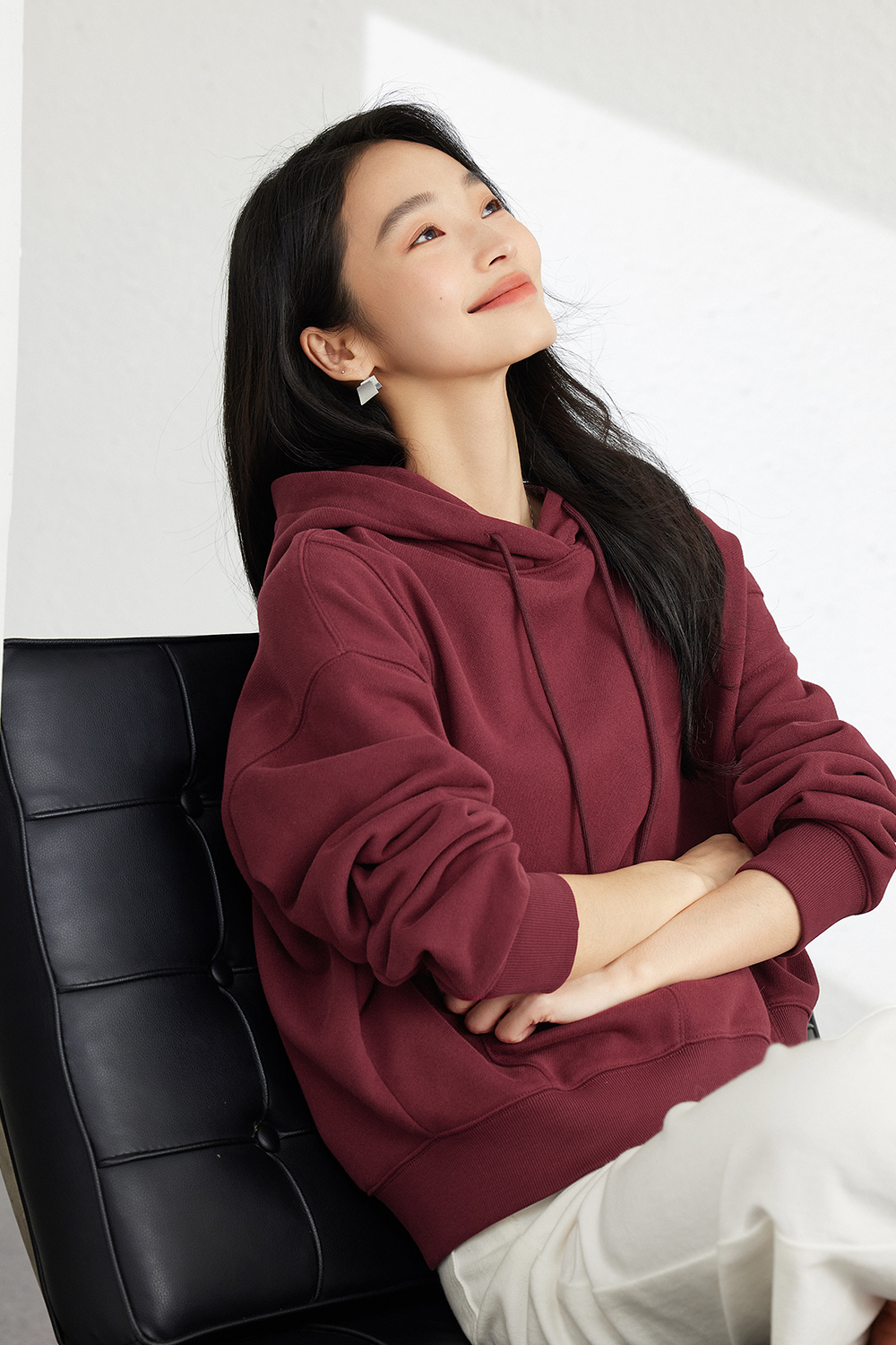 Fleece-Lined Hooded Sweatshirt-VIMLYSTORE