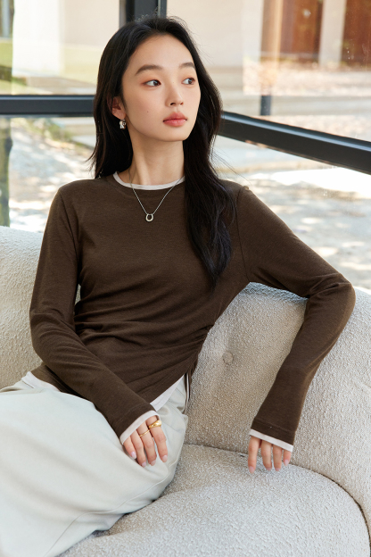 Faux Two-Piece Knitted Base Layer