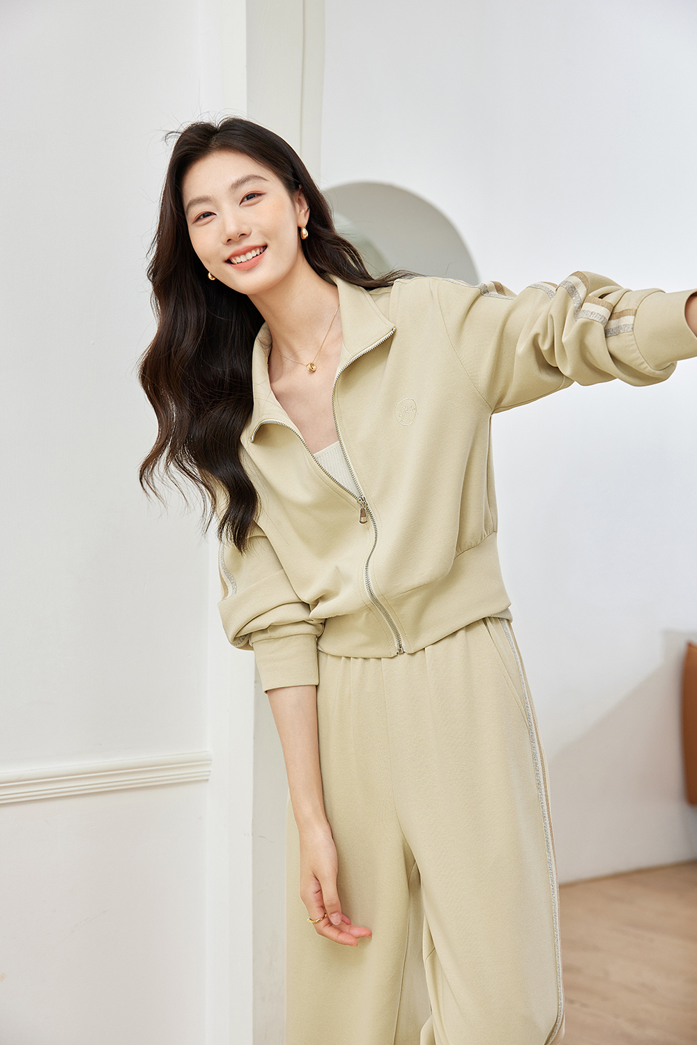 Cotton-spun casual sport suit