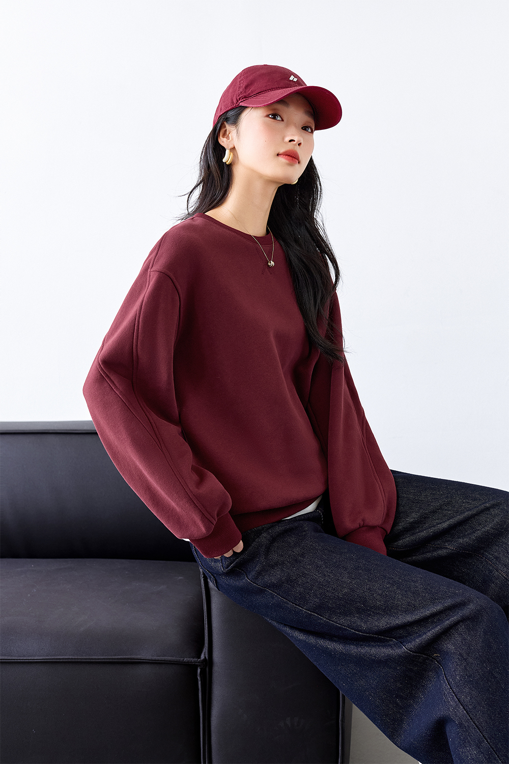 Casual Solid Color Warm Sweatshirt-VIMLYSTORE