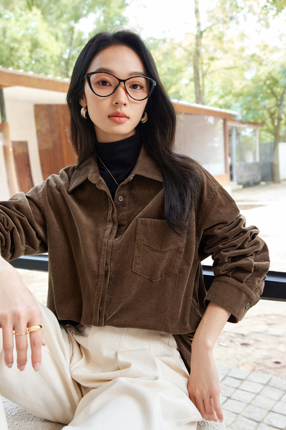 Maillard Wind Pure Cotton Shirt