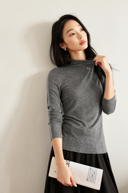 Wool Blend Half Turtleneck Knitted Bottoming Shirt