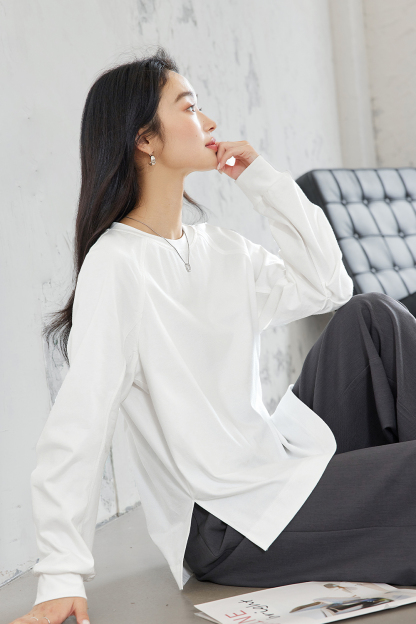 Split Spliced Pure Cotton Shirt
