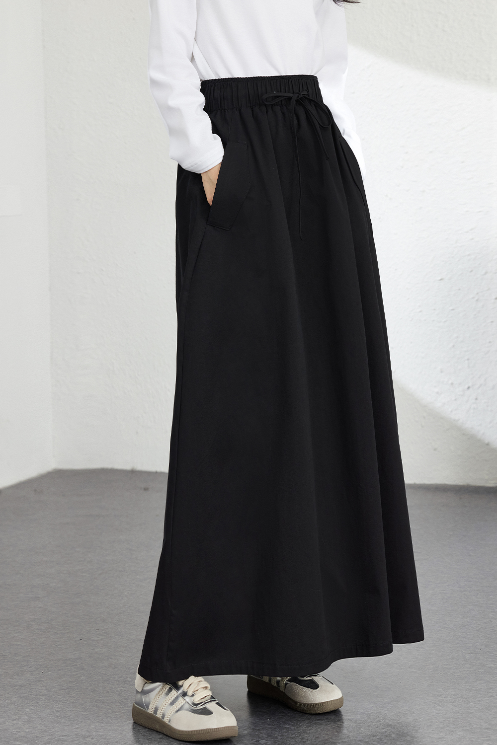 Simple Belted Skirt-VIMLYSTORE